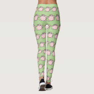 Funny 6 Cartoon Illustration Pig Choose Color L Leggings