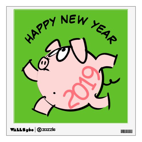 Funny 6 Cartoon Illustration Pig  Year 2019 Decal