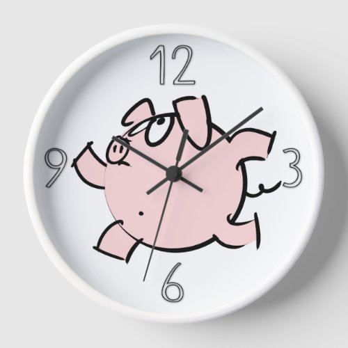 Funny 6 Cartoon Illustration Pig Year Birthday WC6 Clock