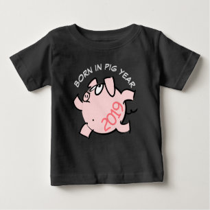 Funny 6 Cartoon Illustration Pink Pig  2019 Baby T Baby T-Shirt