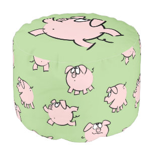 Funny 6 Cartoon pattern Pig Year 2019 Pouf