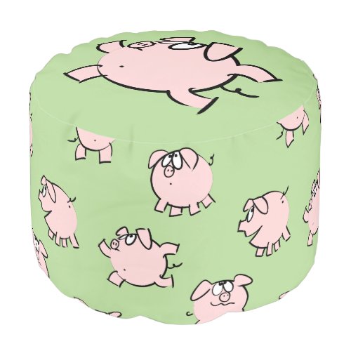 Funny 6 Cartoon pattern Pig  Year 2019 Pouf