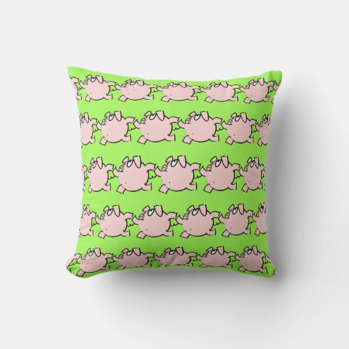 Funny 6 Cartoon Pig Choose Color Square Pillow