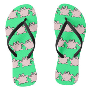Funny 6 Cartoon Pig Choose Color Women Flip Flop