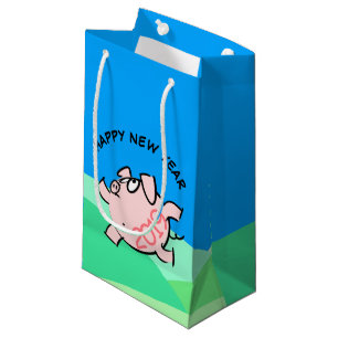 Funny 6 Cartoon Pig Year 2019 Landscape S Gift B Small Gift Bag