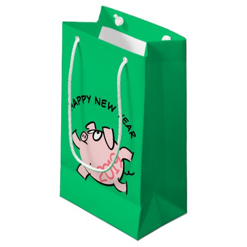 Funny 6 Cartoon Pig  Year 2019 Small Gift Bag
