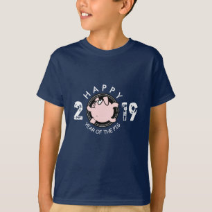 Funny 6 Cartoon Pig Year custom 2019 Kids Tee