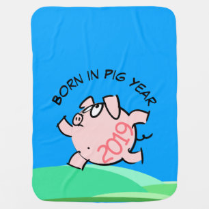 Funny 6 Cartoon Pink Pig 2019 Landscape B B Baby Blanket