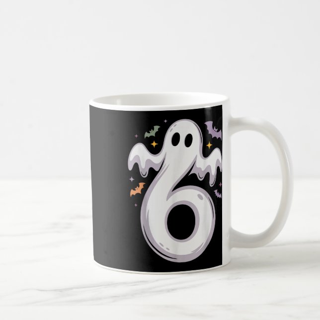 Funny 6 Ghost Meme Halloween Costume Matching Desi Coffee Mug (Right)