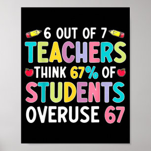 Funny 6 Out Of 7 Teacher Think 67% Of Students Ove Poster