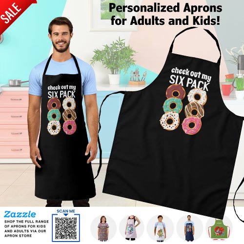 Funny 6 Pack Dad Bod Donuts Instead of Muscle Mens Apron
