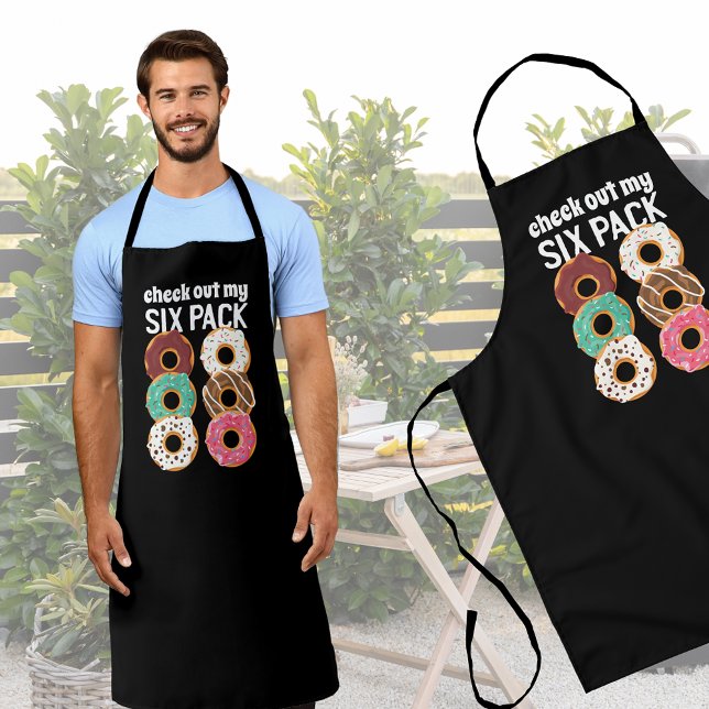 Funny 6 Pack Dad Bod Donuts Instead of Muscle Mens Apron (Creator Uploaded)