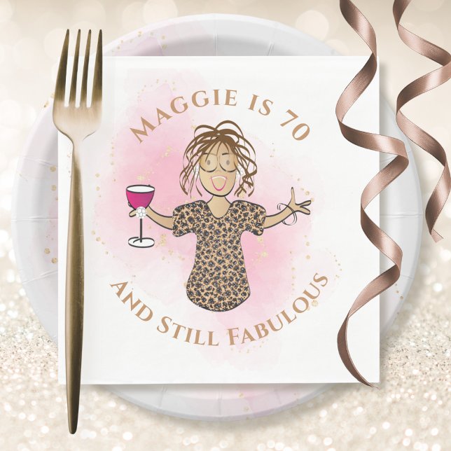 Funny 70 and Fabulous Ethnic Sassy 70th Birthday Napkins (Creator Uploaded)