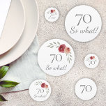 Funny 70 So What Watercolor Floral 70th Birthday Confetti<br><div class="desc">Funny 70 So what! Watercolor Floral 70th Birthday Party Confetti. Modern and elegant floral 70th birthday party confetti with beautiful watercolor roses and twigs. The funny and positive quote 70 So what is great for a person who celebrates 70 years and has a sense of humor. Great 70th birthday party...</div>