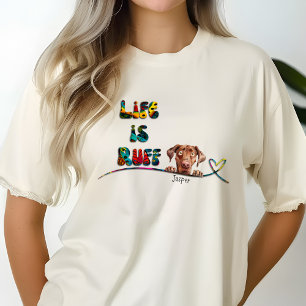 Funny 70's Colorful Retro Weimaraner Custom Name T-Shirt