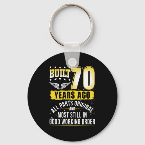 Funny 70th Birthday B_Day Gift Saying Age 70 Year Keychain