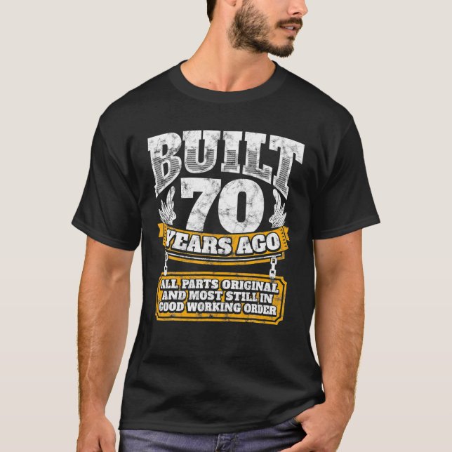 Funny 70th Birthday B Day Gift Saying Age 70 Year T-Shirt (Front)