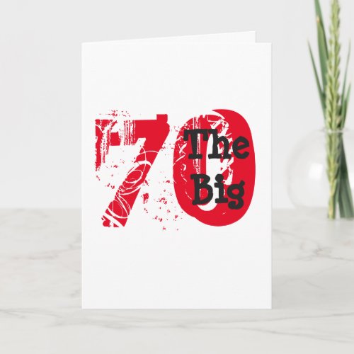 Funny 70th birthday big red black text on white card
