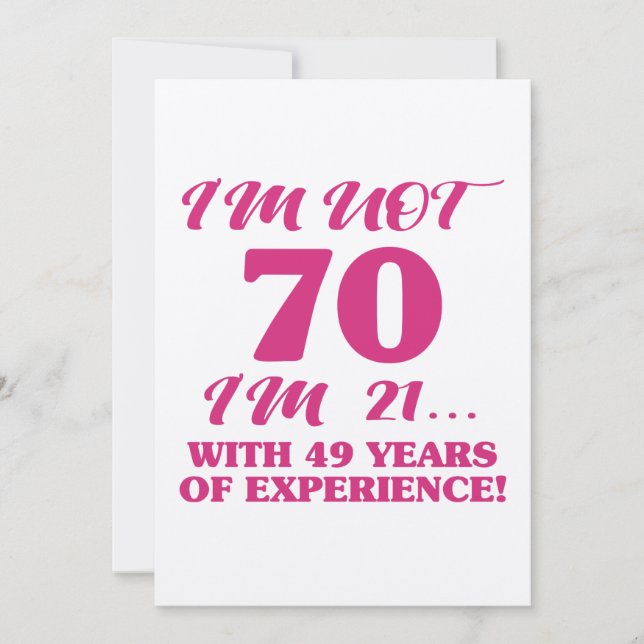 Funny 70th Birthday Card (Front)