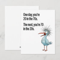 Funny 70th Birthday Card Dad Getting Older Bird