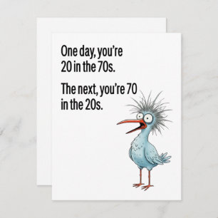 Funny 70th Birthday Card Dad Getting Older Bird