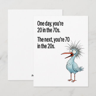 Funny 70th Birthday Card Dad Getting Older Bird