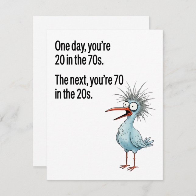 Funny 70th Birthday Card Dad Getting Older Bird (Front/Back)