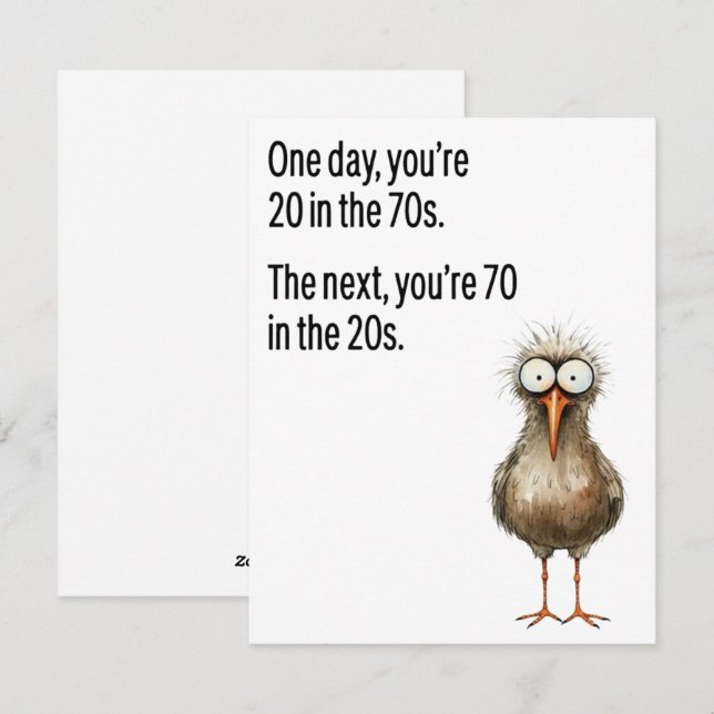Funny 70th Birthday Card Dad Old Age Bird (Front/Back)