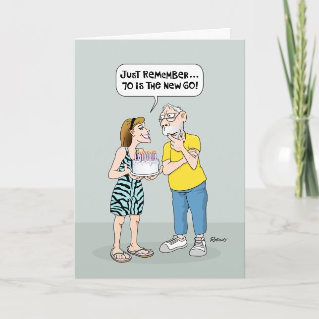 Funny 70th Birthday Card For Men (Front)