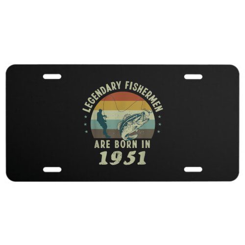 Funny 70th Birthday Fishing Gift for 70 Years Old License Plate