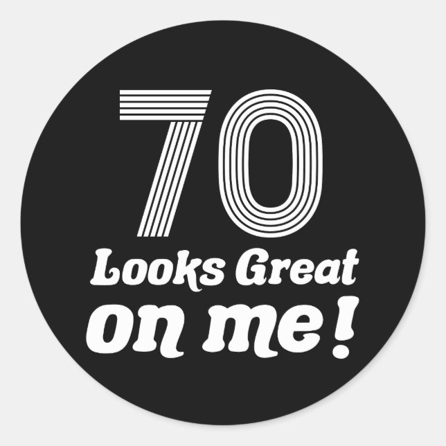 Funny 70th Birthday For Her Classic Round Sticker (Front)