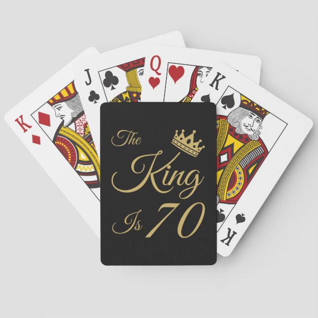 Funny 70th Birthday For Men Poker Cards (Back)