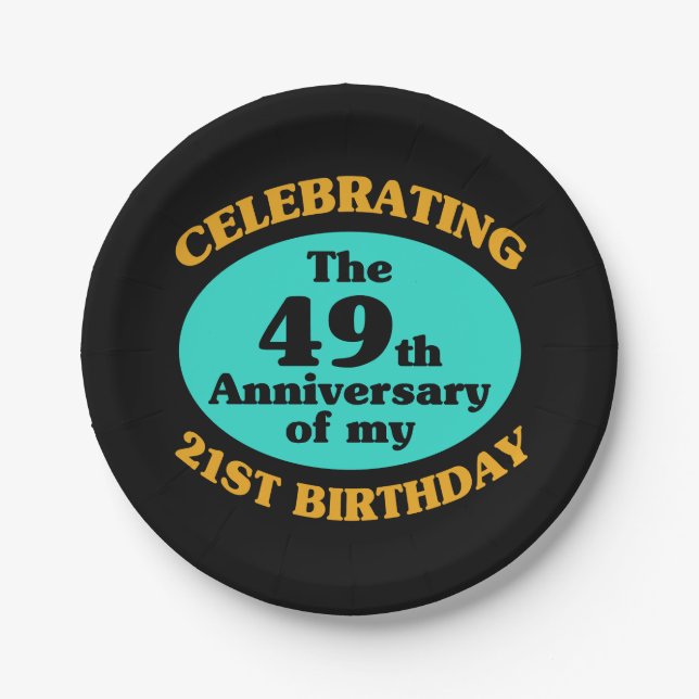 Funny 70th Birthday Gag Gift Paper Plates (Front)