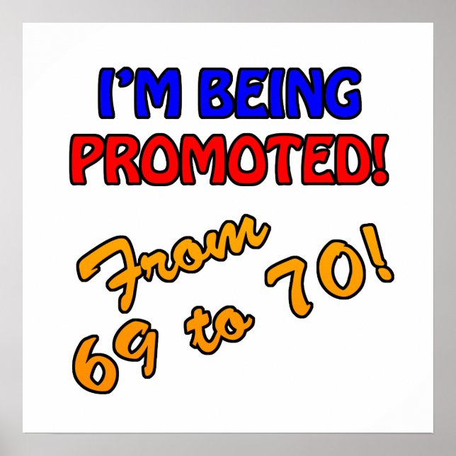 Funny 70th Birthday Gag Gifts Poster (Front)