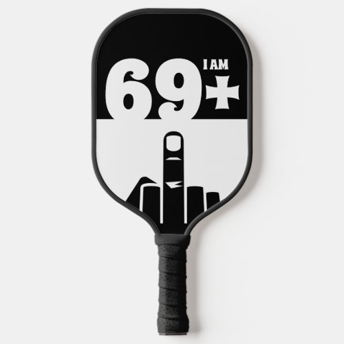 Funny 70th Birthday Gift 69 Plus one Checker Pickleball Paddle