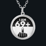 Funny 70th Birthday Gift, 69 Plus one Silver Plated Necklace<br><div class="desc">A 69 Plus One Silver Plated Necklace would make a unique and humorous gift for someone who is turning 70 years old. The "69 Plus One" design of the paddle plays on the birthday person's age, with the checkerboard pattern adding a fun and playful element. Funny 70th Birthday Gift, 69...</div>
