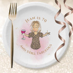 Funny 70th Birthday Gold Pink 70 and Fabulous  Paper Plates<br><div class="desc">Is someone special turning 70 that you want to celebrate?  This 70 and Still Fabulous paper plate sets the theme to toast her on her big day. Customize with her name or even change the year ...   You can change all of the text to complement your party!!!</div>