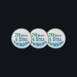 Funny 70th Birthday Golf Ball Marker<br><div class="desc">Celebrate a golfer's 70th birthday in style with Funny Golf Ball Markers 70th Birthday edition. These golf ball markers make a fun and unique gift for any golf enthusiast reaching this milestone age. With the playful inscription "70 years and still swinging!" these golf accessories add a touch of humor and...</div>