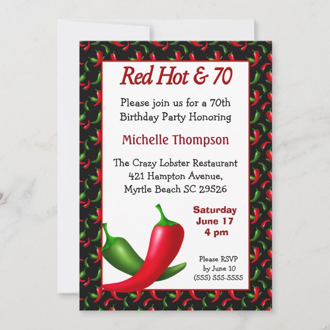 Funny 70th  Birthday Invitation (Front)