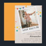 Funny 70th birthday invitations Men Fun Photo<br><div class="desc">Funny 70th birthday invitations Men Fun Photo</div>