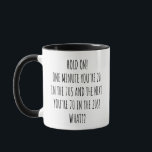 Funny 70th Birthday Mug<br><div class="desc">This funny 70th birthday design is a perfect gift for those celebrating their milestone 70th birthday. The witty saying "Hold On! One Minute You're 20 in the 70s, AND THE NEXT YOU'RE 70 IN THE 20S! WHAT??" captures the disorienting feeling of time flying by. making it perfect for coffee lovers....</div>
