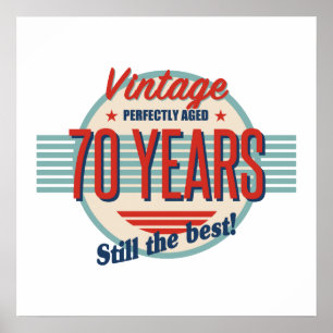 Funny 70th Birthday Old Fashioned Poster
