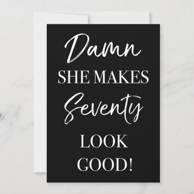 Funny 70th Birthday Party Invitation (Front)