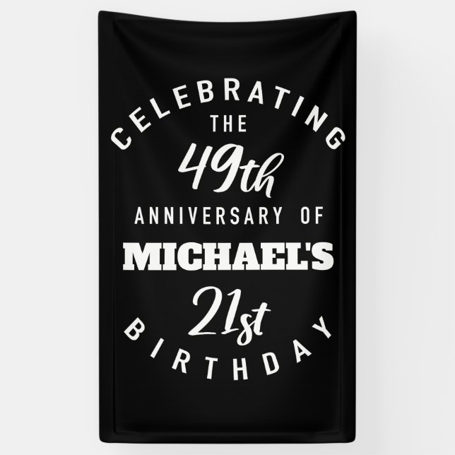 Funny 70th Birthday Personalized Banner (Vertical)