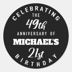 Funny 70th Birthday Personalized Classic Round Sticker