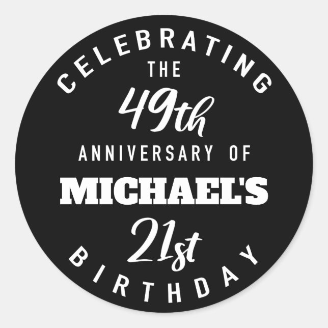Funny 70th Birthday Personalized Classic Round Sticker (Front)