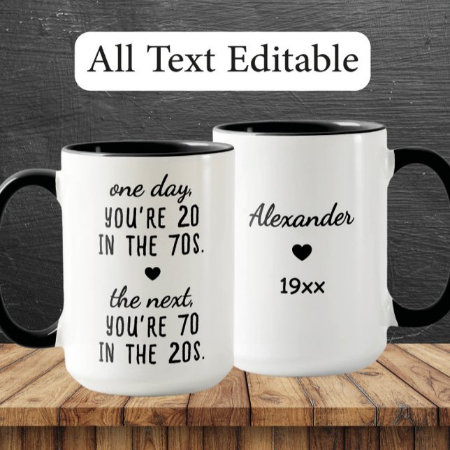 Funny 70th Birthday Personalized Mug - Age Humor (Creator Uploaded)
