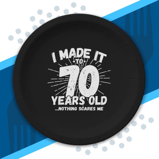 Funny 70th Birthday Quote Sarcastic 70 Year Old Paper Plates (Creator Uploaded)