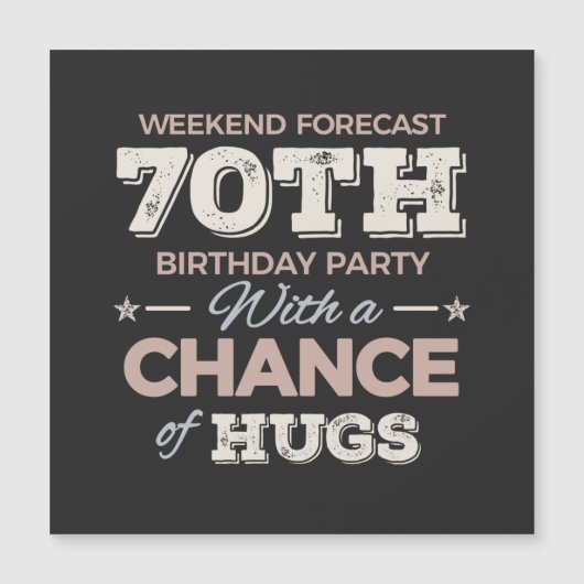 Funny 70th birthday sayings (Front)