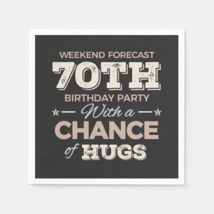 Funny 70th birthday sayings napkins